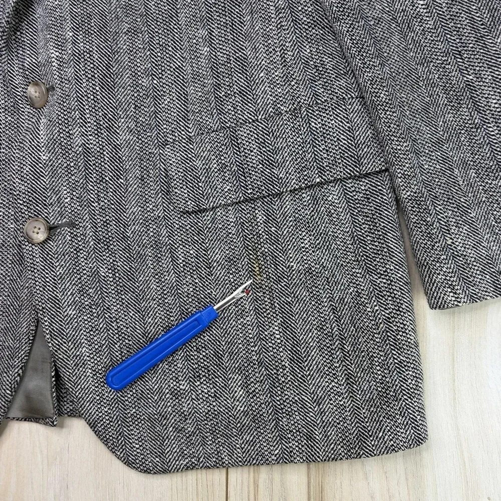 VTG Brooks Brothers Windowpane Tweed Wool Herringbone Blazer Mens 39R Sport Coat